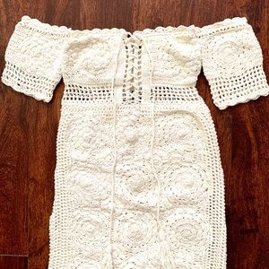 NWOT! Free People Racing Hearts Crochet Midi Dress